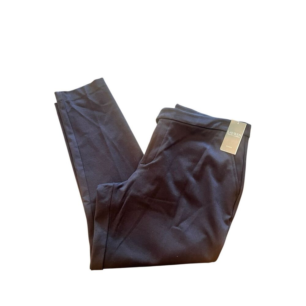 Lauren Ralph Lauren Women's Straight Ponte Stretch Trouser Pants Black Sz 1X NWT